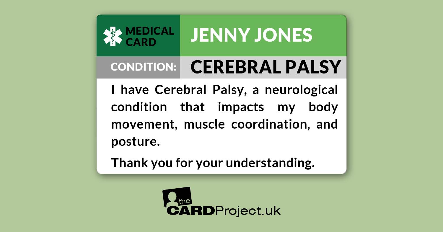 Cerebral Palsy Medical ID Card  (FRONT)